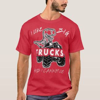 Camiseta Eu gosto de caminhões monstros grandes e dinossaur