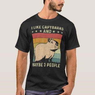 Camiseta Eu Gosto De Capybaras E Talvez 3 Pessoas Retroativ