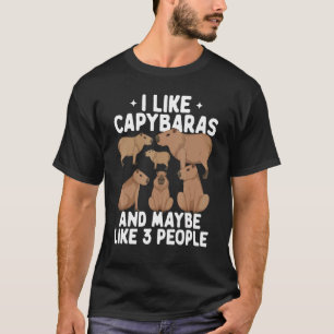 Camiseta Eu Gosto De Capybaras E Talvez Como Nutria Brown P