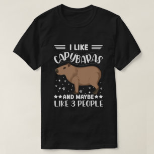 CAMISETA EU GOSTO DE CAPYBARAS E TALVEZ GOSTE DE 3 PESSOAS