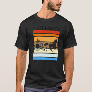 Camiseta Eu Gosto de Cavalos e Café e Talvez 3 Pessoas  Cav