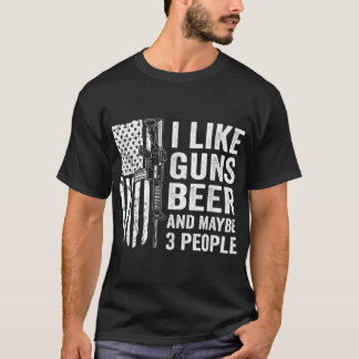Camiseta Eu Gosto De Cerveja De Armas E Talvez 3 Pessoas - 