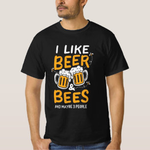 Camiseta Eu Gosto De Cerveja E Abelhas