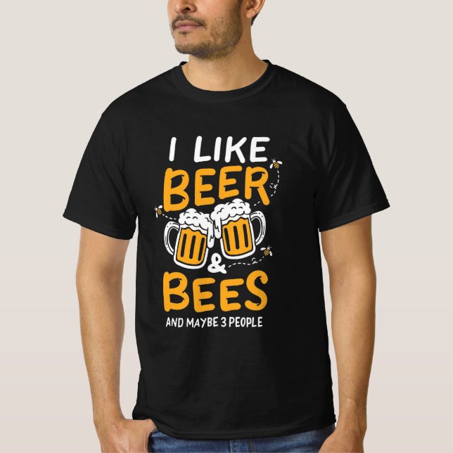 Camiseta Eu Gosto De Cerveja E Abelhas (Frente)