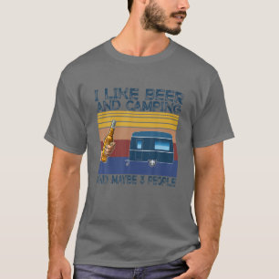 Camiseta Eu Gosto De Cerveja E Acampamento E Talvez Três B
