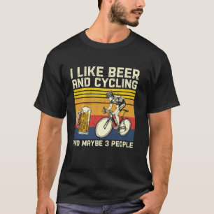 Camiseta Eu Gosto De Cerveja E Ciclismo E Talvez 3 Pessoas