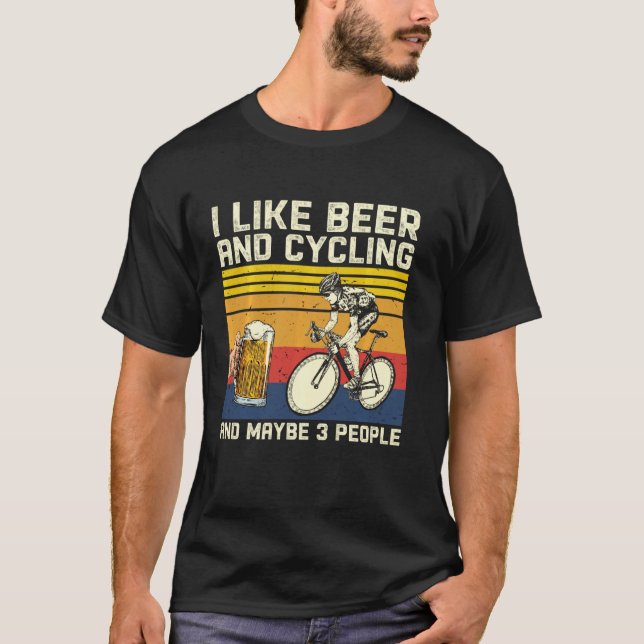 Camiseta Eu Gosto De Cerveja E Ciclismo E Talvez 3 Pessoas  (Frente)