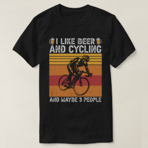 Camiseta Eu gosto de cerveja e ciclismo e talvez três Pesso