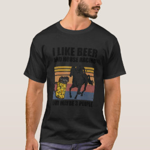 Camiseta Eu Gosto De Cerveja E Corrida De Cavalo E Talvez 3