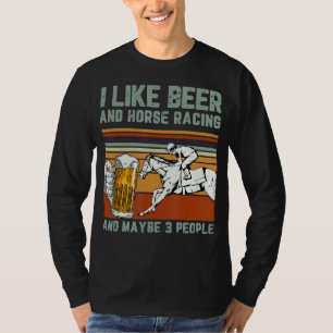Camiseta Eu Gosto De Cerveja E Corrida De Cavalo E Talvez 3