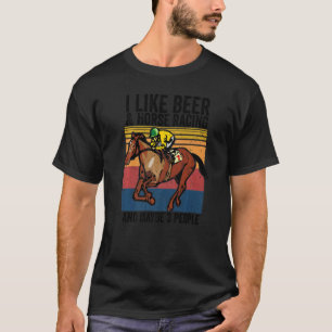 Camiseta Eu Gosto de Cerveja e Corrida de Cavalos Dia da De