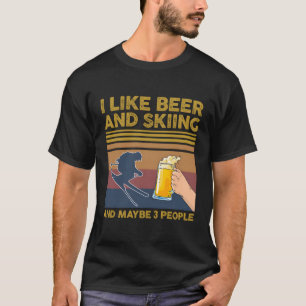 Camiseta Eu Gosto De Cerveja E Esqui E Talvez 3 Pessoas