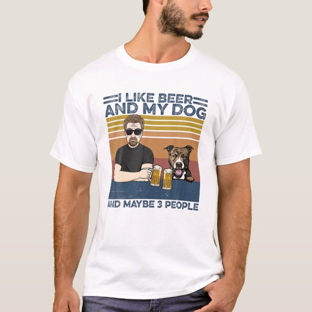 Camiseta Eu Gosto De Cerveja E Meu Cachorro E Talvez 3 Pess (Frente)