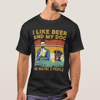 Camiseta Eu Gosto De Cerveja E Meu Cachorro E Talvez 3 Pess