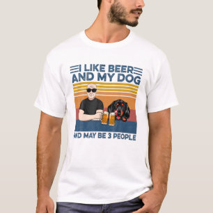 Camiseta Eu Gosto De Cerveja E Meu Cachorro E Talvez Três 