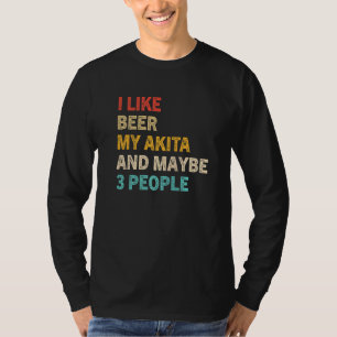 Camiseta Eu Gosto De Cerveja E Minha Akita E Talvez 3 Pesso