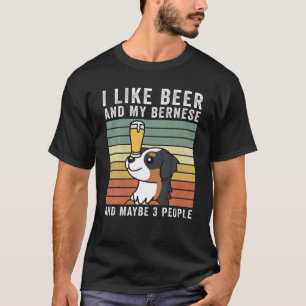 Camiseta Eu Gosto De Cerveja E Minha Montanha Bernesa, Retr