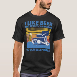 Camiseta Eu Gosto De Cerveja E Sprint Car E Talvez 3 Pessoa