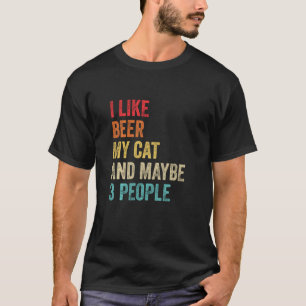 Camiseta Eu Gosto De Cerveja Meu Gato E Talvez 3 Pessoas Do