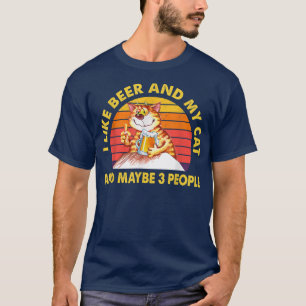 Camiseta Eu Gosto De Cerveja Meu Gato E Talvez 3 Pessoas En