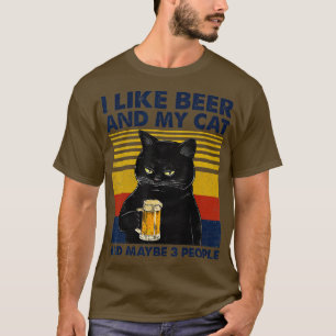 Camiseta Eu Gosto De Cerveja Meu Gato E Talvez 3 Pessoas En