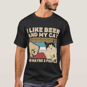 Camiseta Eu Gosto De Cerveja Meu Gato E Talvez 3 Pessoas En