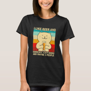 Camiseta Eu Gosto de Cerveja Meu Gato E Talvez 3 Pessoas  G
