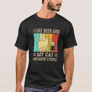 Camiseta Eu Gosto de Cerveja Meu Gato e Talvez 3 Pessoas Li