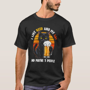 Camiseta Eu Gosto de Cerveja & Meu Gato & Talvez 3 Pessoas 