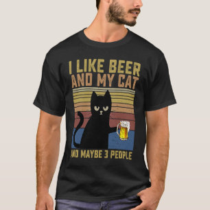 Camiseta Eu Gosto de Cerveja Meu Gato & Talvez 3 Pessoas G