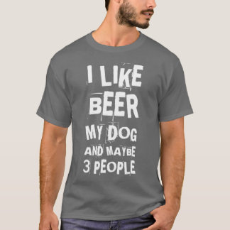 Camiseta Eu Gosto De Cerveja Meus Cachorros Talvez 3 Pessoa