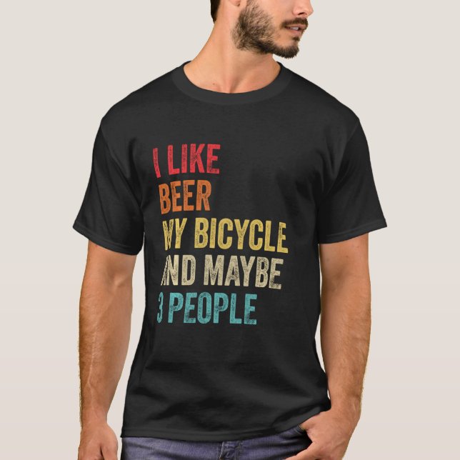 Camiseta Eu Gosto De Cerveja Minha Bicicleta E Talvez 3 Pes (Frente)