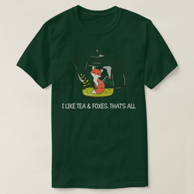 Camiseta Eu gosto de chá e raposas (Frente do Design)