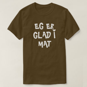 Camiseta Eu gosto de comida em castanho norueguês