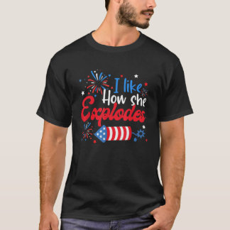Camiseta Eu Gosto De Como Ela Explora Fogos De Artifício Fu