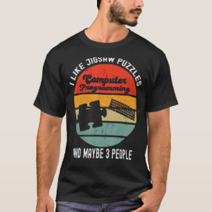 Camiseta Eu Gosto De Computador Engraçado Com Quebra-cabeça
