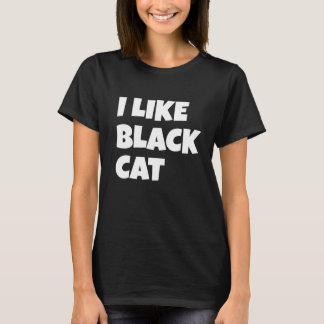Camiseta Eu Gosto De Design De Gato Negro