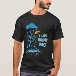 Camiseta Eu Gosto de Dias Chuvosos Tempo Guarda-Chuva Nuvem