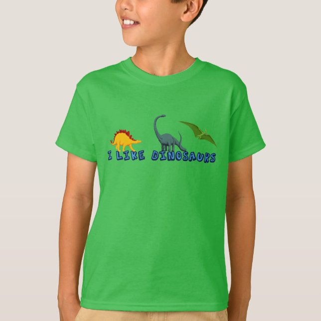 Camiseta Eu Gosto De Dinossauros Crianças (Frente)