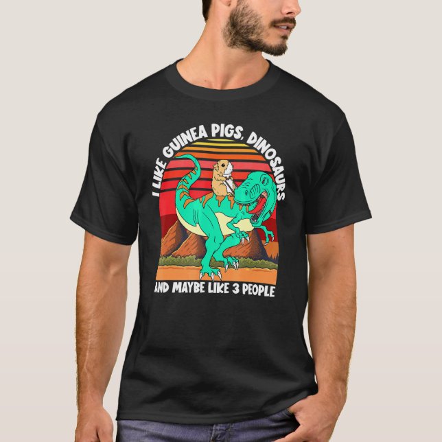 Camiseta Eu Gosto De Dinossauros De Suínos E Talvez 3 Pesso (Frente)