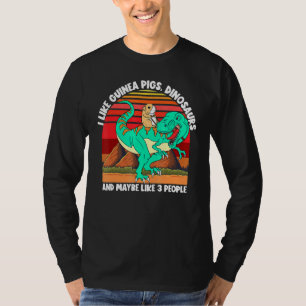 Camiseta Eu Gosto De Dinossauros De Suínos E Talvez 3 Pesso