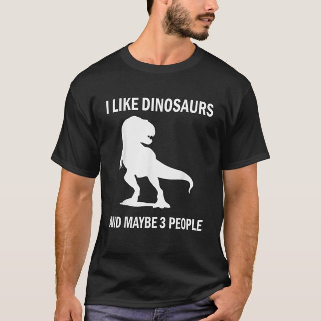 Camiseta Eu Gosto De Dinossauros Engraçados Em T Rex Sobres (Frente)