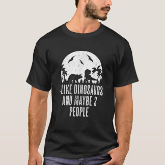 Camiseta Eu Gosto De Dinossauros Talvez 3 Dinos Pessoas Par
