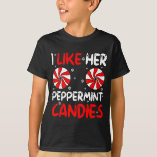 Camiseta Eu Gosto de Doces de Hortelã Par Balas de Natal