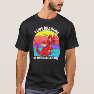 Camiseta Eu Gosto De Dragões E Talvez De Três Crianças Pess