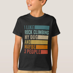 Camiseta Eu Gosto de Escalada O Meu Cão E Talvez 3 Pessoas