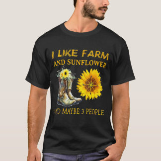 Camiseta Eu Gosto De Fazenda E Girassol E Talvez 3 Pessoas 