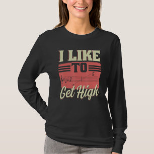 Camiseta Eu Gosto de Ficar Alto  Notas Musicais Cantor de Ó