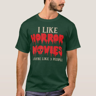 Camiseta Eu Gosto de Filmes de Terror Halloween retrô