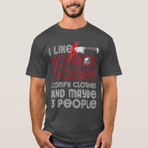 Camiseta Eu Gosto de Filmes de Terror Roupas Confortáveis e